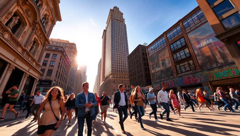 Urban Life from Ground Level – free AI stock image