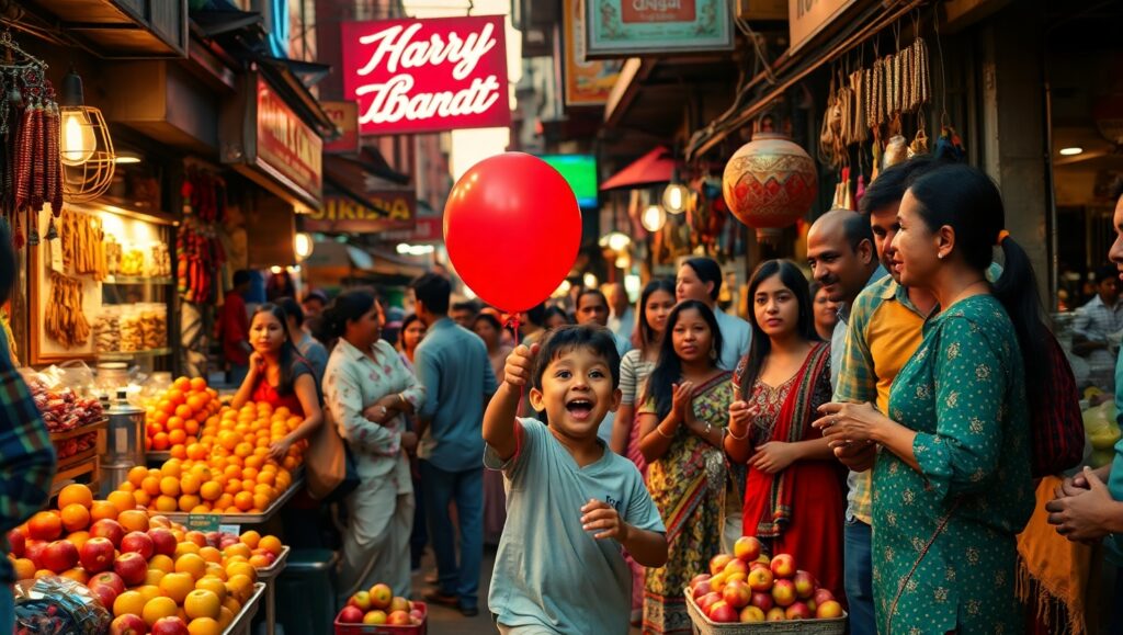 Urban Market at Dusk J4V – free AI stock image