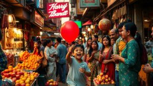 Urban Market at Dusk J4V – free AI stock image