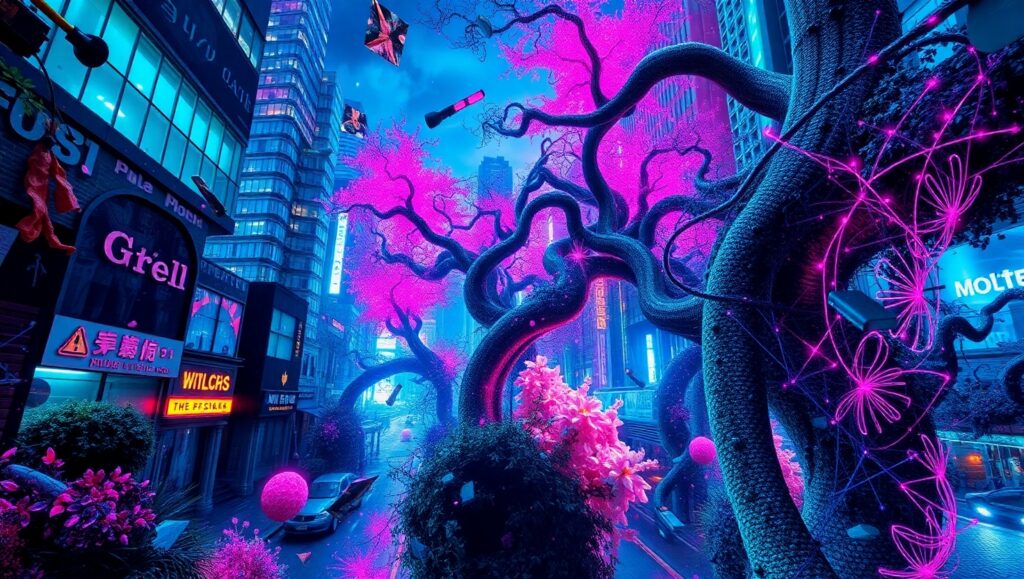 Urban Nature: A Glitch Perspective – free AI stock image