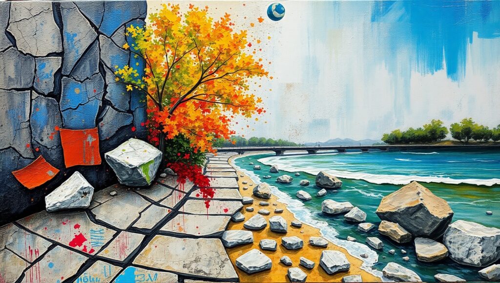 Urban Nature: A Mixed Media Journey – free AI stock image