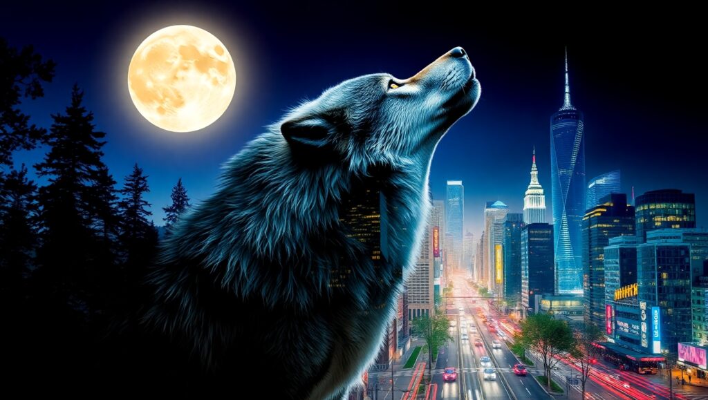 Urban Nature: A Wolf’s Song – free AI stock image