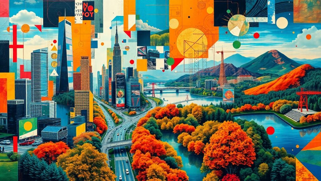 Urban Nature Abstract Collage – free AI stock image