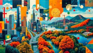 Urban Nature Abstract Collage – free AI stock image