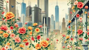 Urban Nature Collage Adventure – free AI stock image