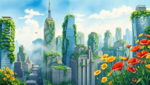 Urban Nature Fusion Art – free AI stock image