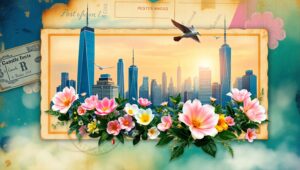 Urban Nature Fusion Collage ev2 – free AI stock image
