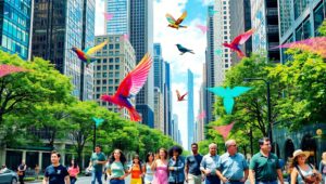 Urban Nature Fusion Collage ngj – free AI stock image