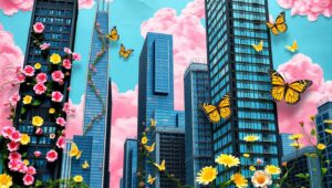Urban Nature Fusion Collage yh6 – free AI stock image
