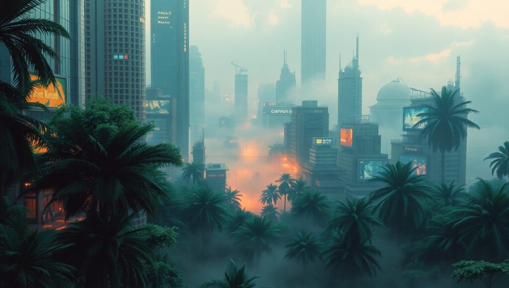 Urban Nature Fusion in Double Exposure – free AI stock image