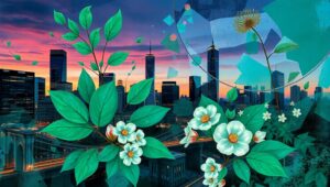 Urban Nature Fusion in Mixed Media rFS – free AI stock image