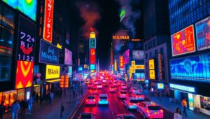 Urban Night in Thermal Vision – free AI stock image