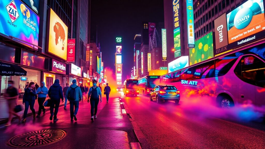 Urban Nightscape in Thermal Vision – free AI stock image