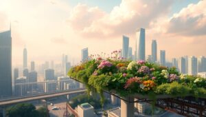 Urban Oasis: A Mixed Media Dream – free AI stock image
