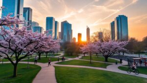 Urban Park Daylight Time-Lapse – free AI stock image