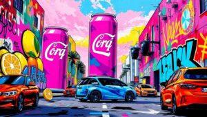 Urban Playground of Colorful Objects – free AI stock image