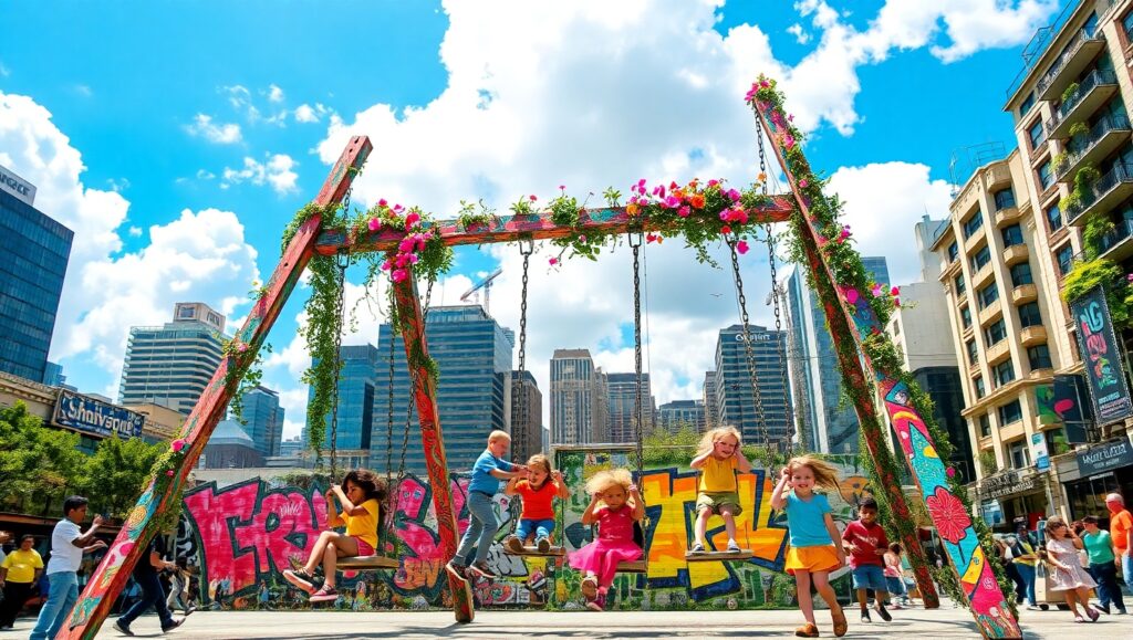Urban Playground of Nature and – free AI stock image