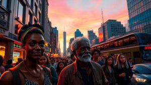 Urban Streets Alive at – free AI stock image