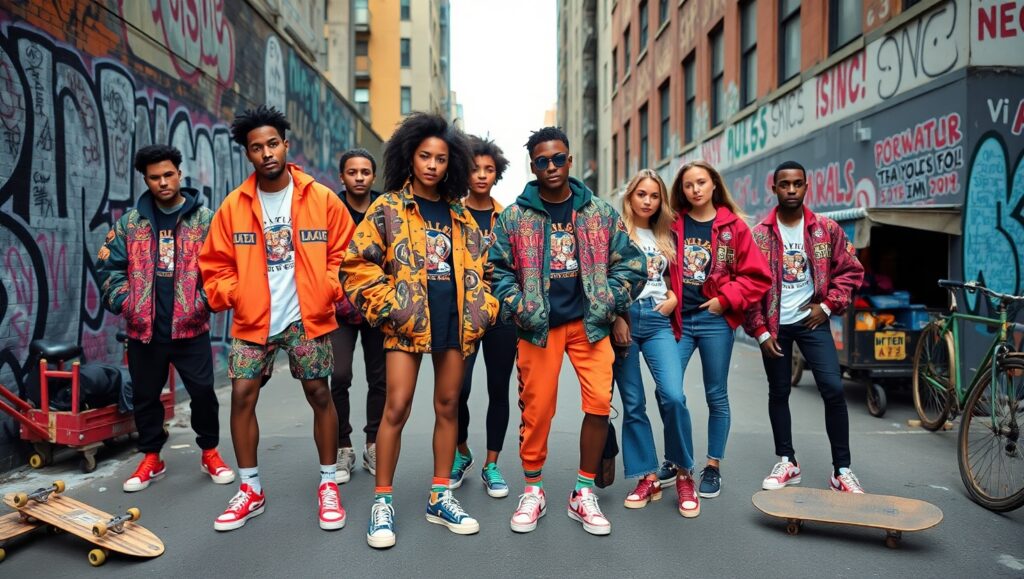 Urban Streetwear Fashion Extravaganza – free AI stock image