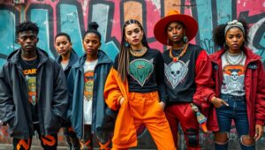Urban Streetwear Fashion Showcase – free AI stock image