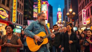 Urban Symphony at Dusk – free AI stock image
