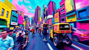 Urban Vibes in Cubist Style – free AI stock image