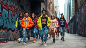 Urban Vibes: Streetwear Showcase – free AI stock image