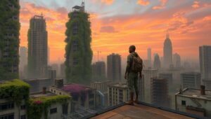 Urban Wilderness: A Post-Apocalyptic Scene – free AI stock image