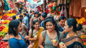 Vibrant City Market from Above iYK – free AI stock image