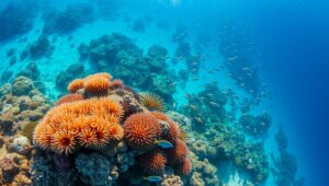 Vibrant Coral Reef Aerial View – free AI stock image