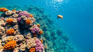 Vibrant Coral Reef from Above YX8 – free AI stock image