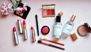 Vibrant Cosmetic Flatlay Inspiration 75Z – free AI stock image