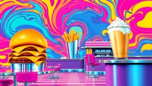 Vibrant Diner Delight in Pop – free AI stock image