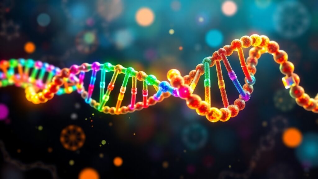 Vibrant DNA: The Essence of Life – free AI stock image