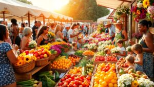 Vibrant Farmers Market Delight – free AI stock image