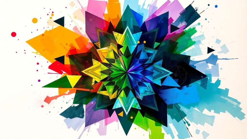 Vibrant Geometric Abstract – free AI stock image