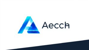 Vibrant Geometric Tech Logo – free AI stock image