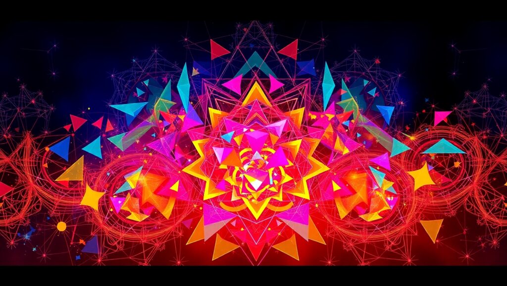 Vibrant Geometry in Motion – free AI stock image