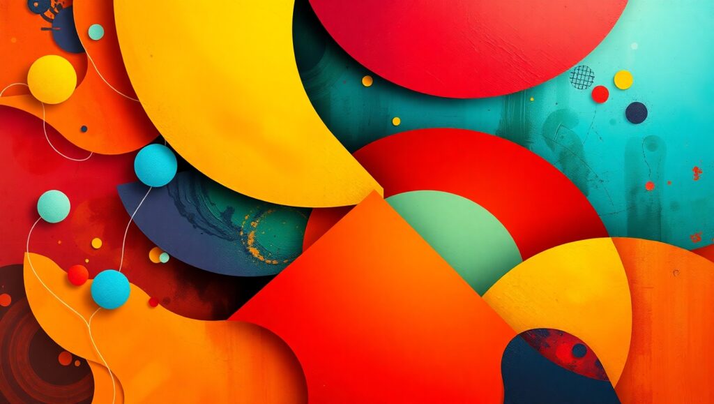 Vibrant Geometry in Motion – free AI stock image