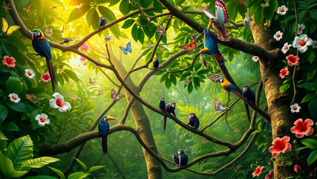 Vibrant Life Beneath the Canopy – free AI stock image