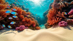 Vibrant Life Beneath the Waves cvU – free AI stock image