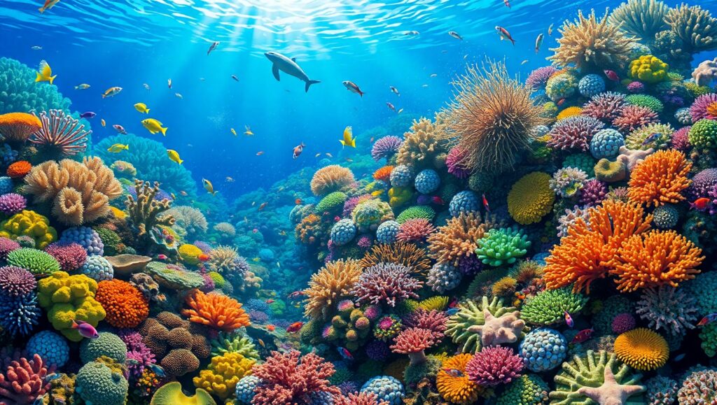 Vibrant Life in Coral Reefs – free AI stock image