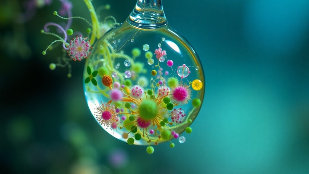 Vibrant Life in Pond Water – free AI stock image