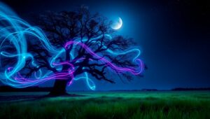 Vibrant Light Trails at Night – free AI stock image