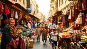 Vibrant Market Day in the City – free AI stock image
