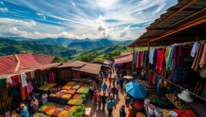 Vibrant Market Overhead Scene – free AI stock image