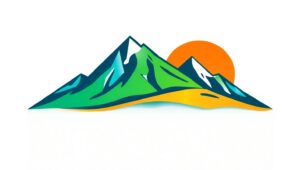 Vibrant Mountain Landscape Logo – free AI stock image