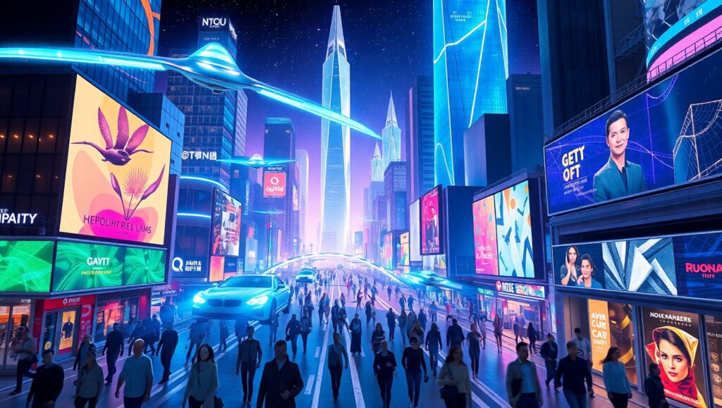 Vibrant Neon Cityscape at Night ZVm – free AI stock image
