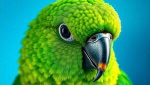 Vibrant Parrot Portrait Close-Up – free AI stock image