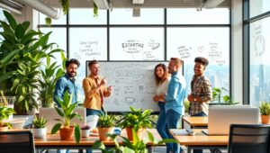 Vibrant Startup Office Collaboration Scene – free AI stock image